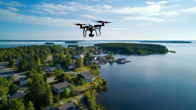 Foto una foto de fotografía aérea por drones