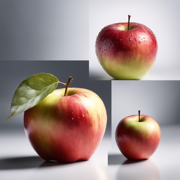 Foto foto frash fruta de manzana en papel aislado fondo blanco fondo de alimentos saludables