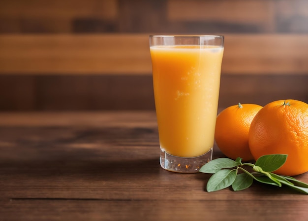 Foto frische Orange mit Saft auf dem Tisch