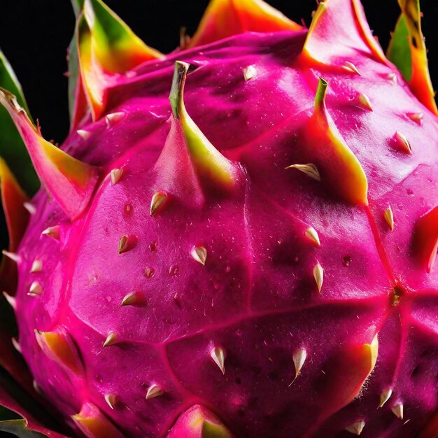 Foto foto de una fruta de dragón fresca aislada en fondo de papel