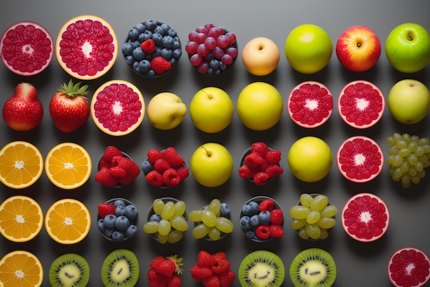 Foto foto frutas variadas y mixtas