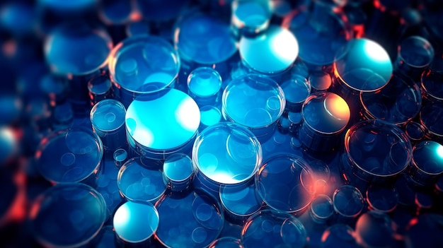 Foto foto fundo azul abstrato com círculos desfocados