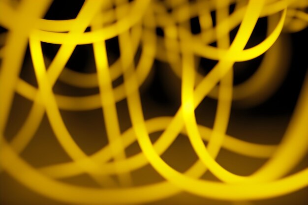 Foto fundo panorâmico escuro bokeh amarelo brilhante círculos brilhantes onda abstrata