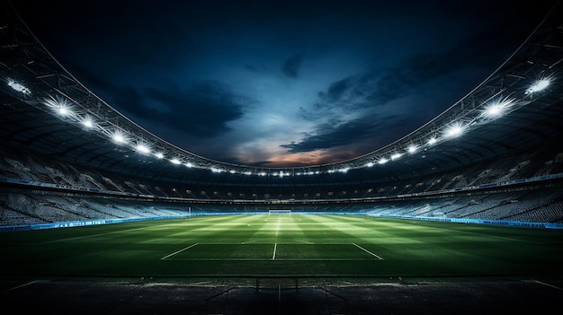 Foto Fußballstadion bei Nacht generative KI