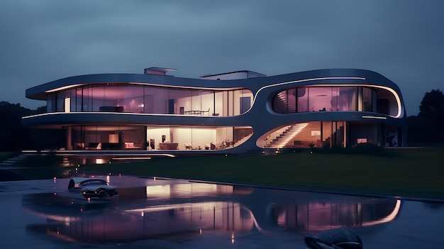 Foto futurista de interiores