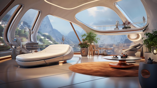 Foto futurista de interiores