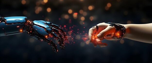 Foto futuro robot de inteligencia artificial y cyborg ai generativo