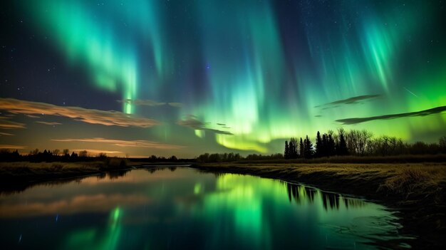 Foto galardonada de la aurora boreal en el cielo