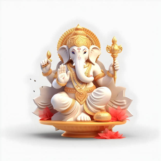 Foto foto ganesha del colorido señor hindú papel de pared 3d generativo ai