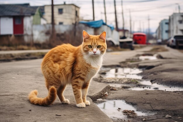 foto de gato callejero en peligro