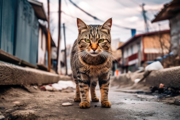foto de gato callejero en peligro