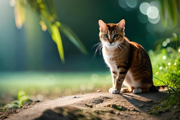 una foto un gato y una rata se están mirando el uno al otro