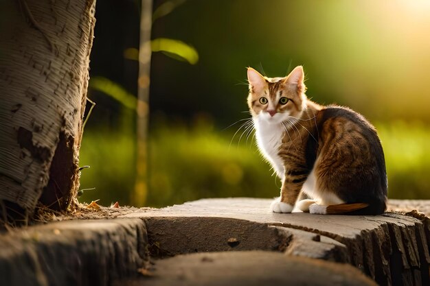 foto un gato y una rata mirándose