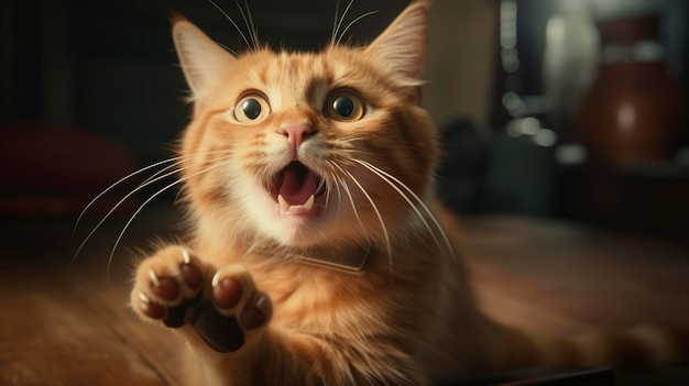 Una foto de un gato respondiendo a un clicker
