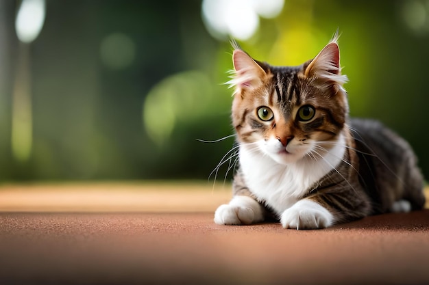 Una foto de un gato sentado en un lugar pacífico