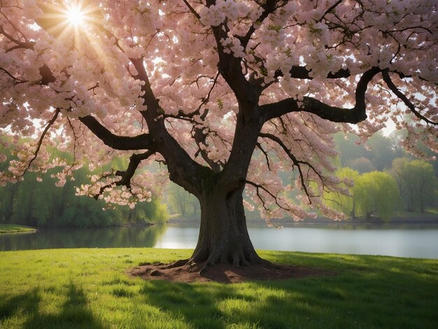 Foto generada por la IA de un cerezo