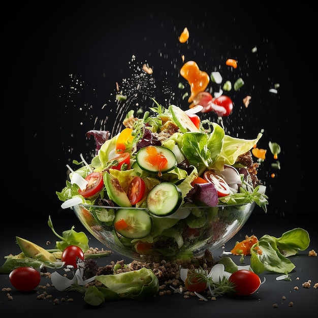 Foto generada por IA de la selección de una dieta saludable para la ilustración de alimentos nutricionistas