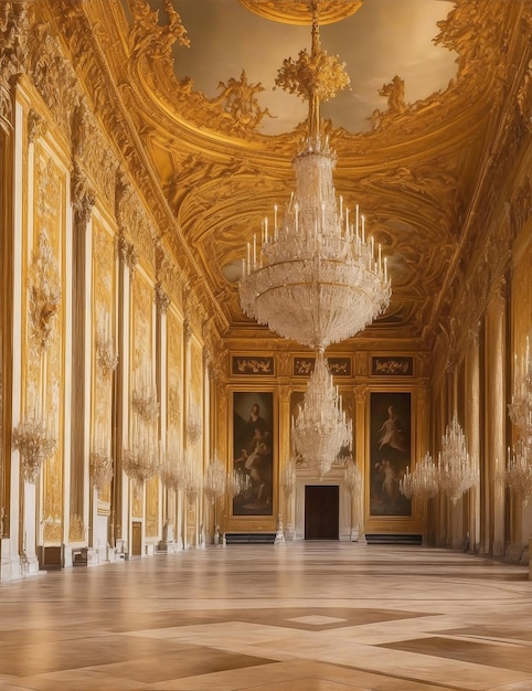 Foto gerada por IA do majestoso palácio de versalhes