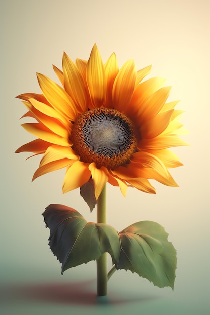 Foto de un girasol amarillo expuesto al fondo blanco de la luz del sol