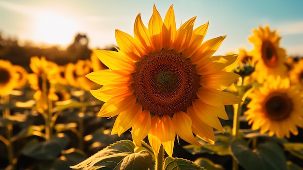 Foto de girasol en el campo