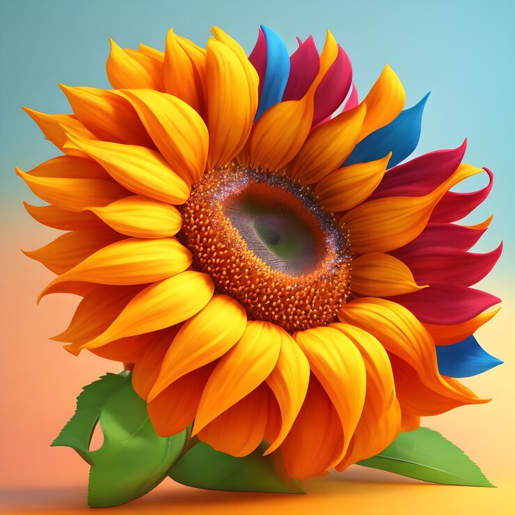Una foto girasol para colorear fondo girasol floreciendo en primavera ai generativo