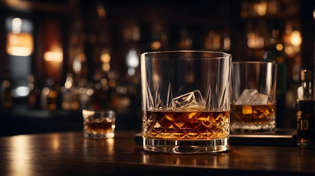 Foto Glas Whisky auf der Bar