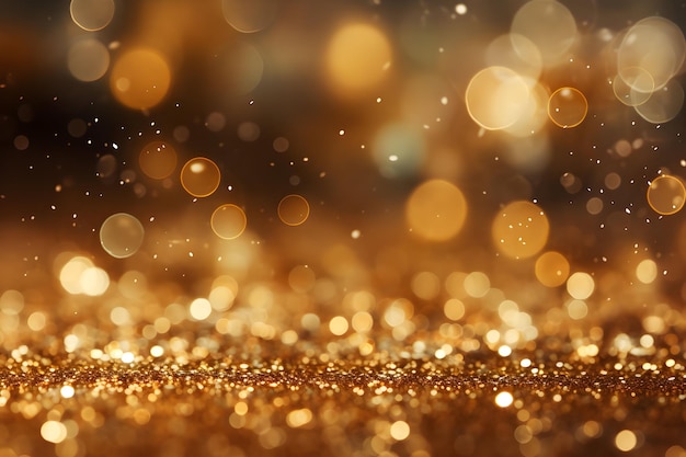 Foto goldener Glitzerhintergrund für Geburtstagsfeier, ai generiert