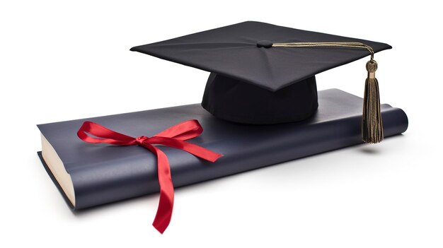 Una foto de una gorra de graduación y un diploma