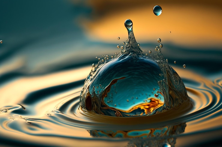 foto de gota de agua tomada en el momento del impacto