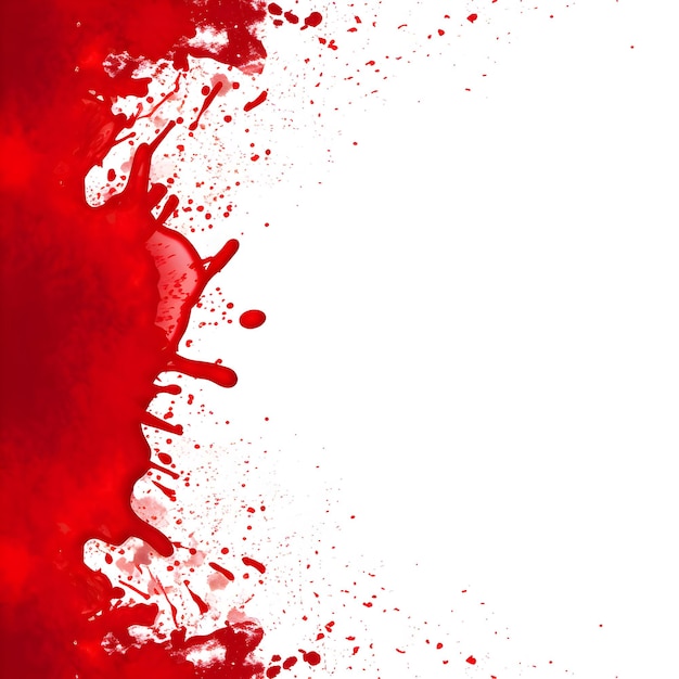 Foto gota de sangue salpicar e gotejar dia de Halloween em fundo branco