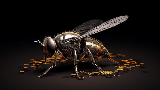 una foto gratis de abeja renderizada en 3d