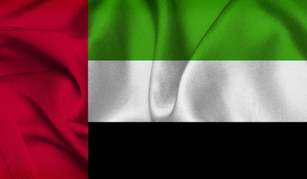Foto gratis de Bandera de los Emiratos Árabes Unidos con textura de tela