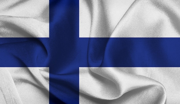 Foto gratis de bandera finlandesa con textura de tela