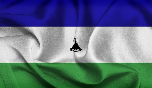 Foto gratis de bandera de lesotho con textura de tela