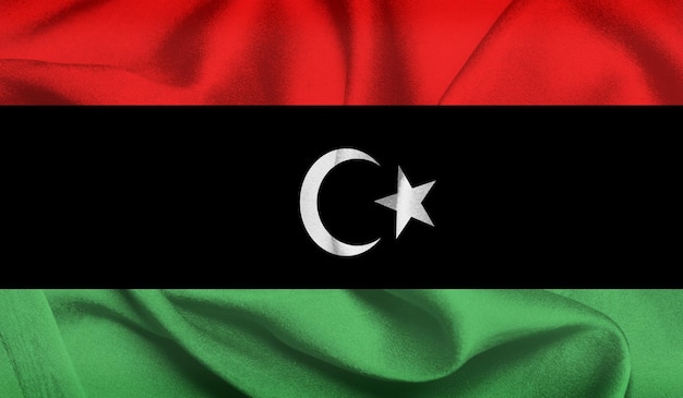 Foto gratis de bandera de libia con textura de tela