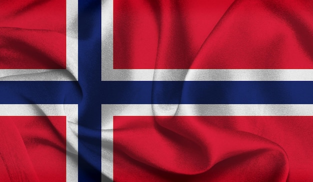 Foto gratis de bandera de noruega con textura de tela