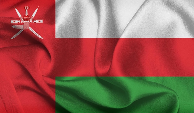 Foto gratis de bandera de Omán con textura de tela