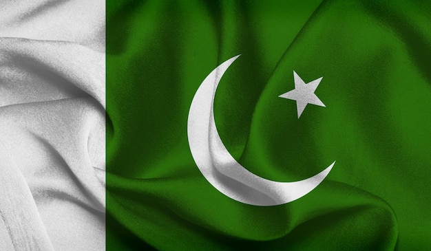 Foto gratis de bandera de pakistán con textura de tela