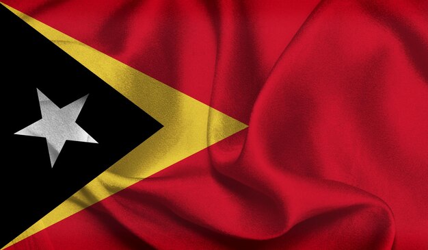 Foto gratis de bandera de timor oriental con textura de tela