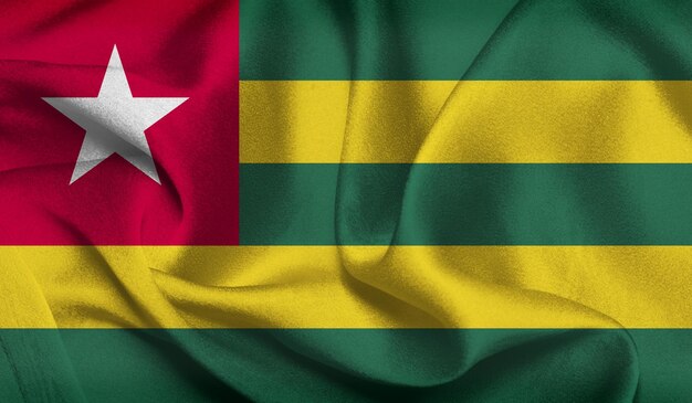 Foto gratis de bandera de togo con textura de tela