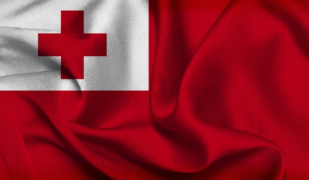 Foto foto gratis de bandera de tonga con textura de tela