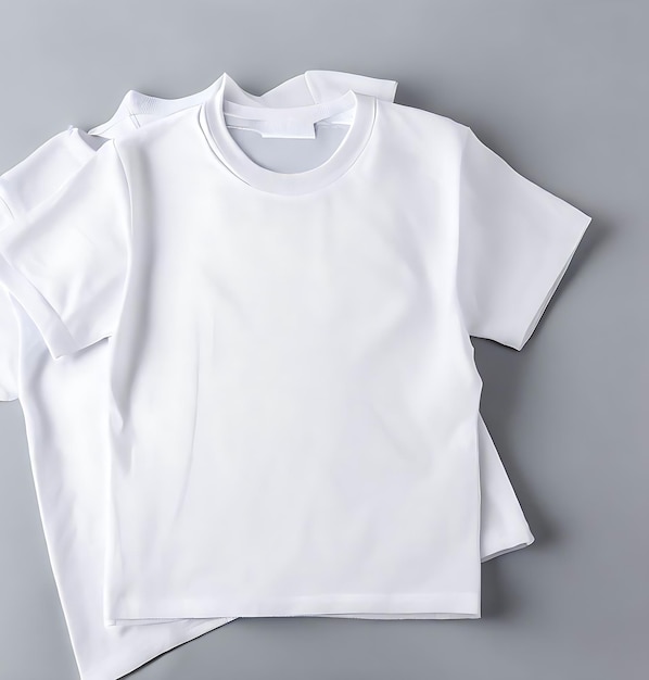 Foto gratis camisetas blancas con espacio de copia sobre fondo gris