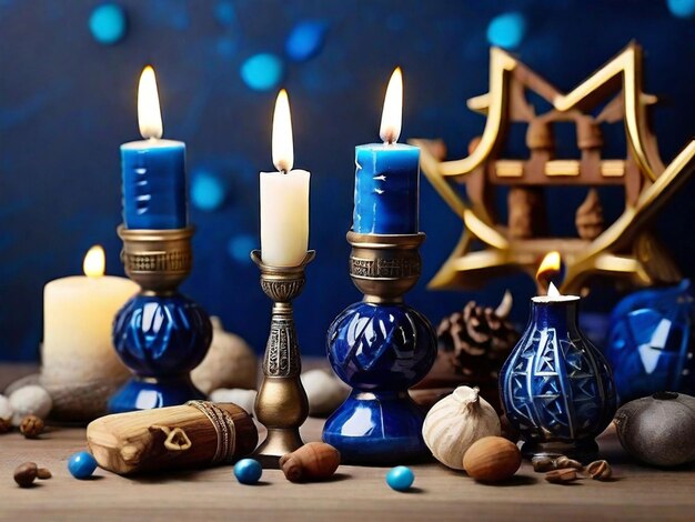 Foto grátis composição de Hanukkah