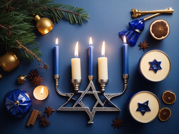 Foto grátis composição de Hanukkah