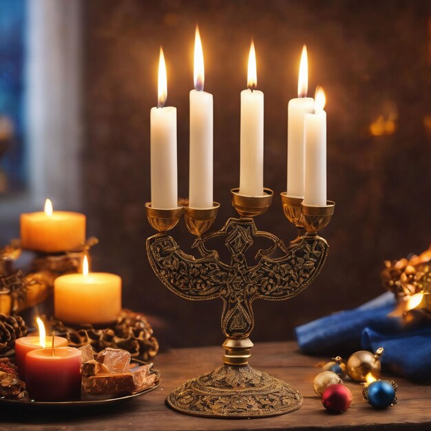 Foto grátis composição de Hanukkah