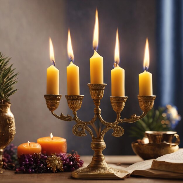 Foto gratis composición de Hanukkah