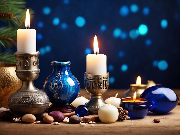 Foto gratis composición de Hanukkah