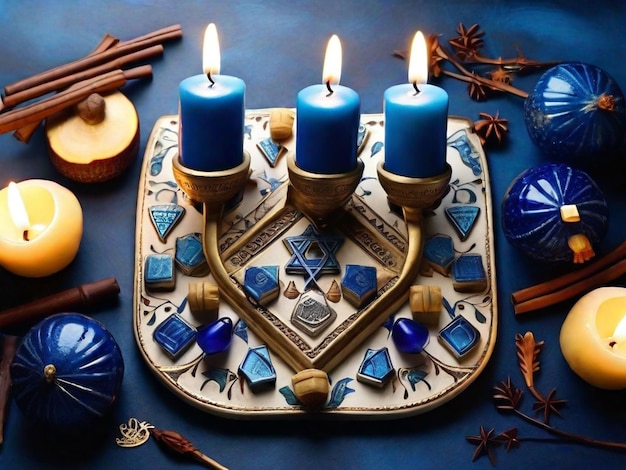 Foto gratis composición de Hanukkah