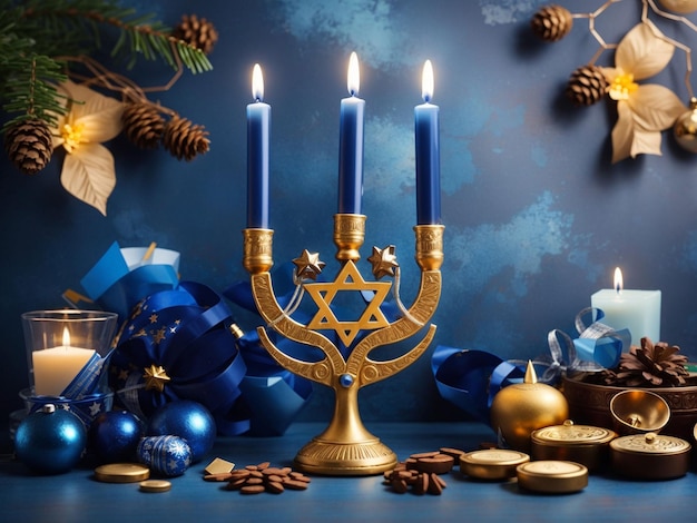 Foto gratis composición de Hanukkah