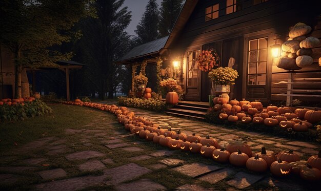 Foto grátis de casas de halloween conceito de decoração